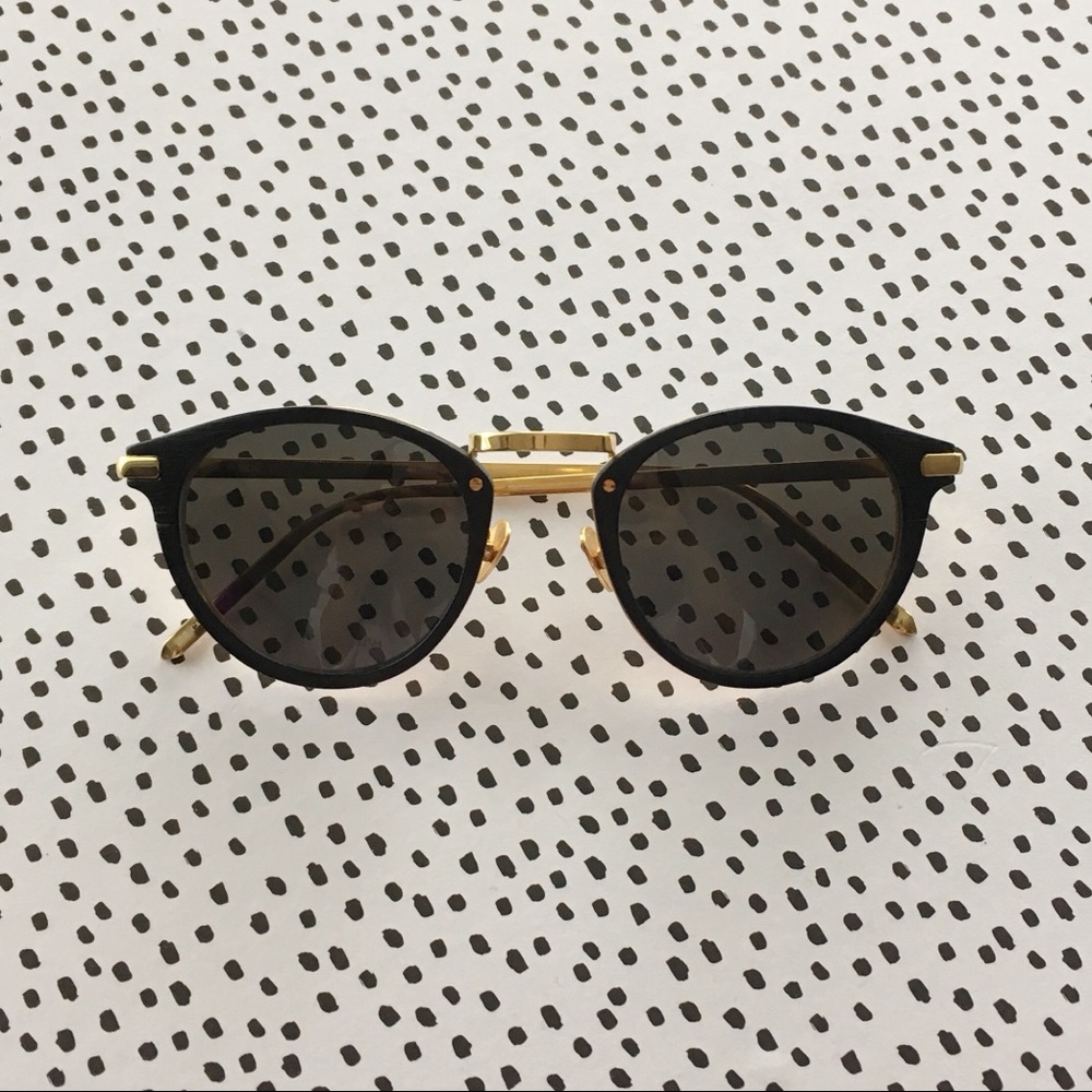 Linda Farrow 512 C3 Black and Gold Sunglasses
